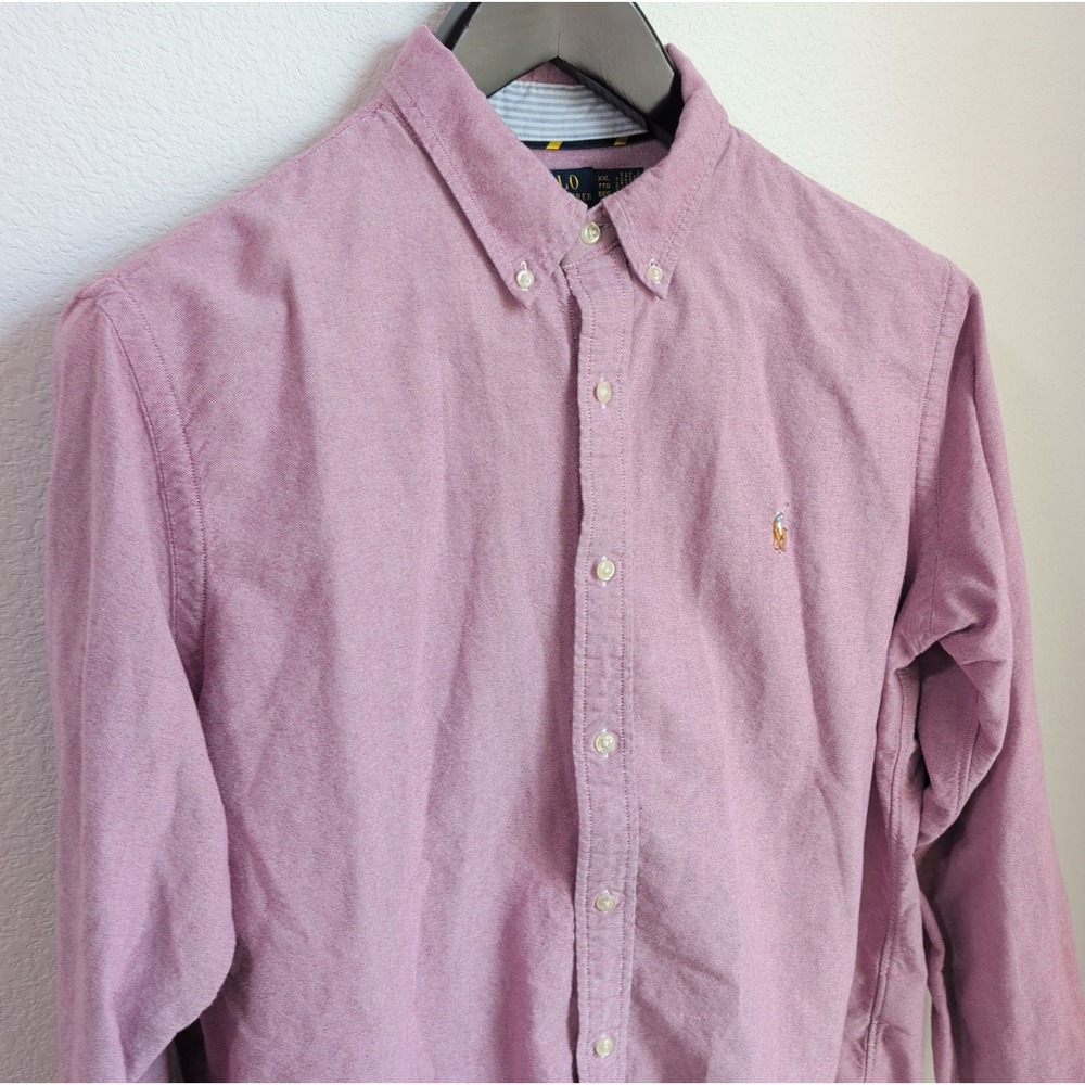 Polo Ralph Lauren Mens XXL Pink Cotton Oxford Button Down Shirt Classic Fit Pony